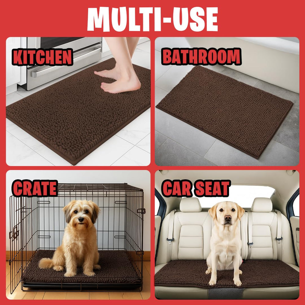 MUDGUARD MAT in use with dog paws reducing tracked mud and moisture