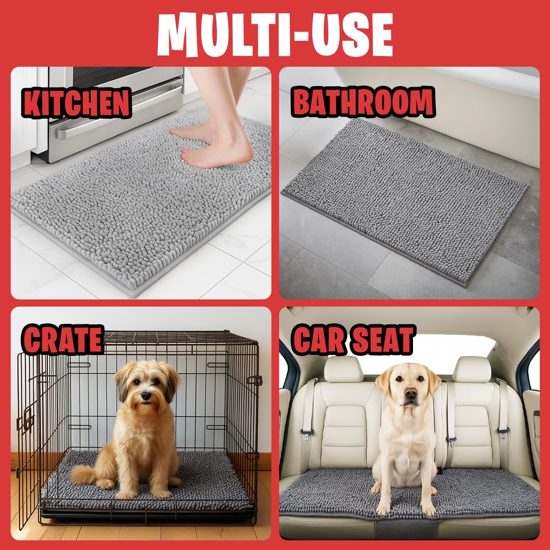 MUDGUARD MAT placed in doorway illustrating 36x60 size and full coverage