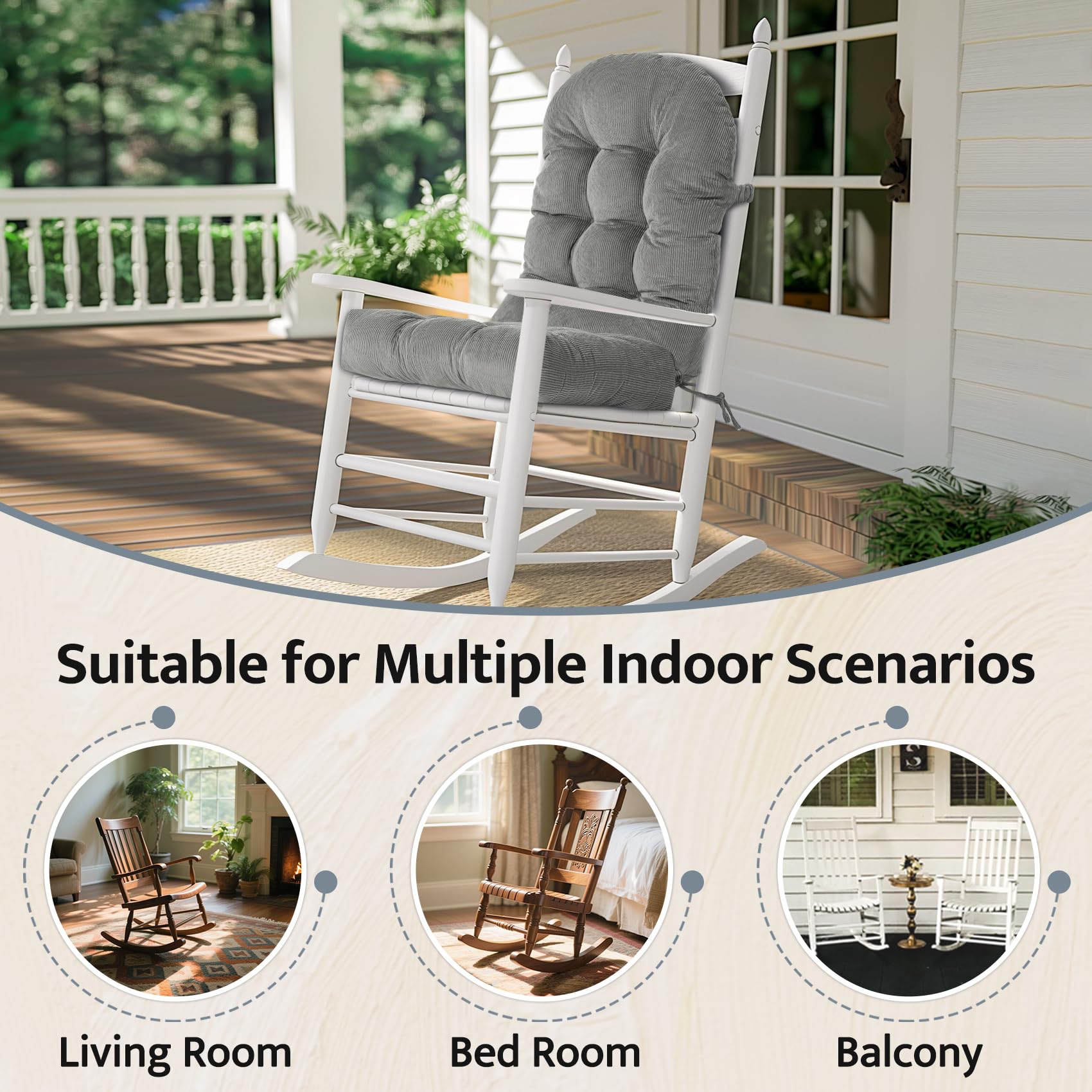 mudilun tufting and double-stitched seams for long-lasting durability
