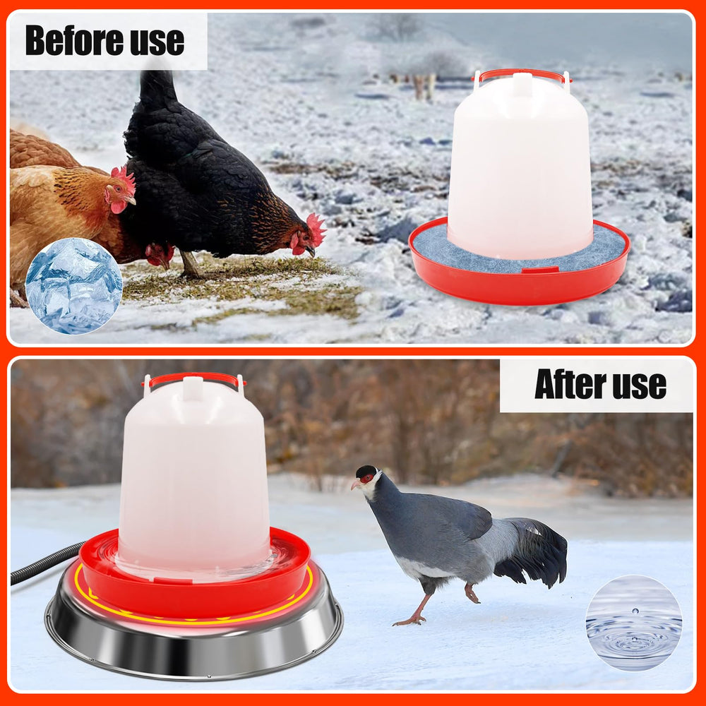 MUDUOBAN heater base in chicken coop providing reliable warm water benefit
