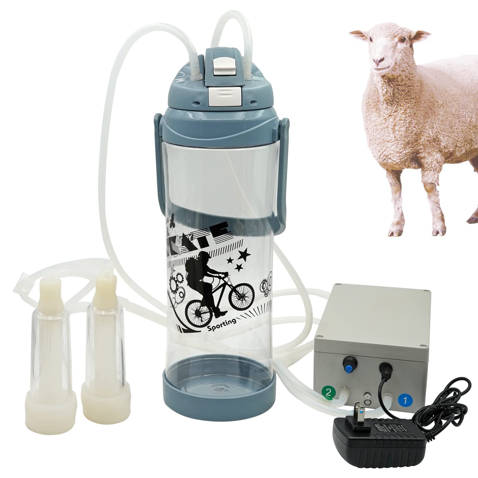 MUDUOBAN front view of 3L milker showing compact portable design and convenience