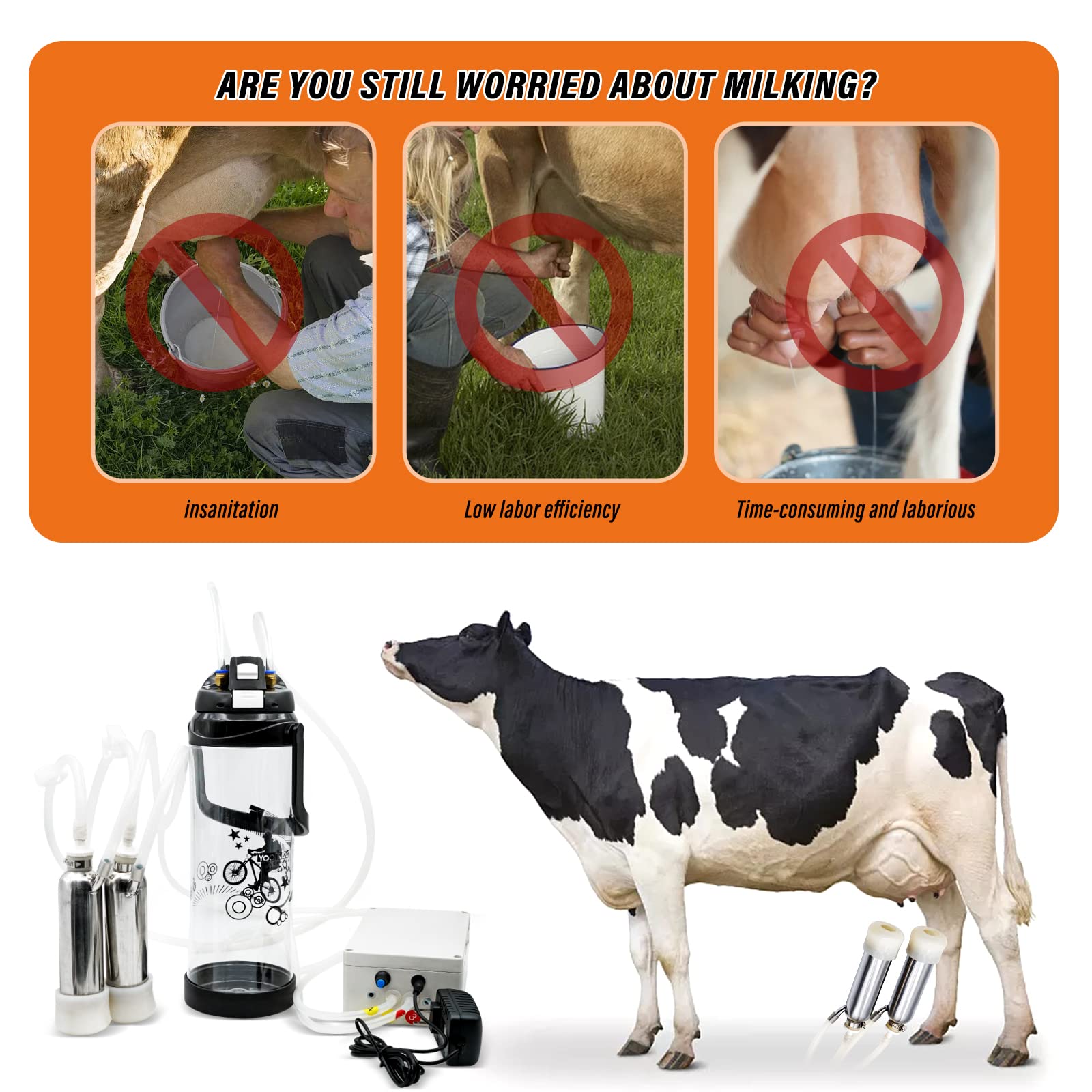 MUDUOBAN stainless-steel teat cups close-up for hygienic gentle milking benefit