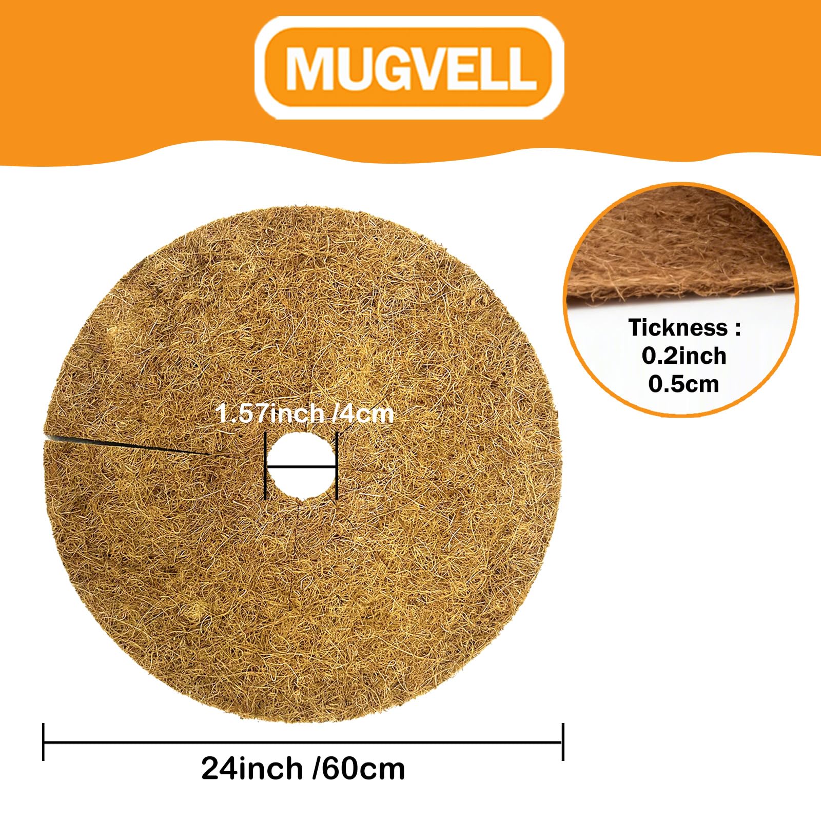 MUGVELL close-up of coconut fiber texture showing moisture retention and breathability