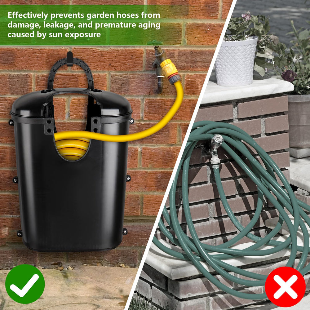 MUIEGUDO open box with expandable pocket hose neatly coiled, ready for use