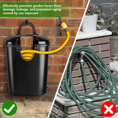 MUIEGUDO open box with expandable pocket hose neatly coiled, ready for use