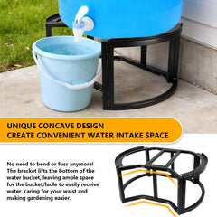MUIEGUDO with 55 gallon bucket installed showing easy spigot access benefit