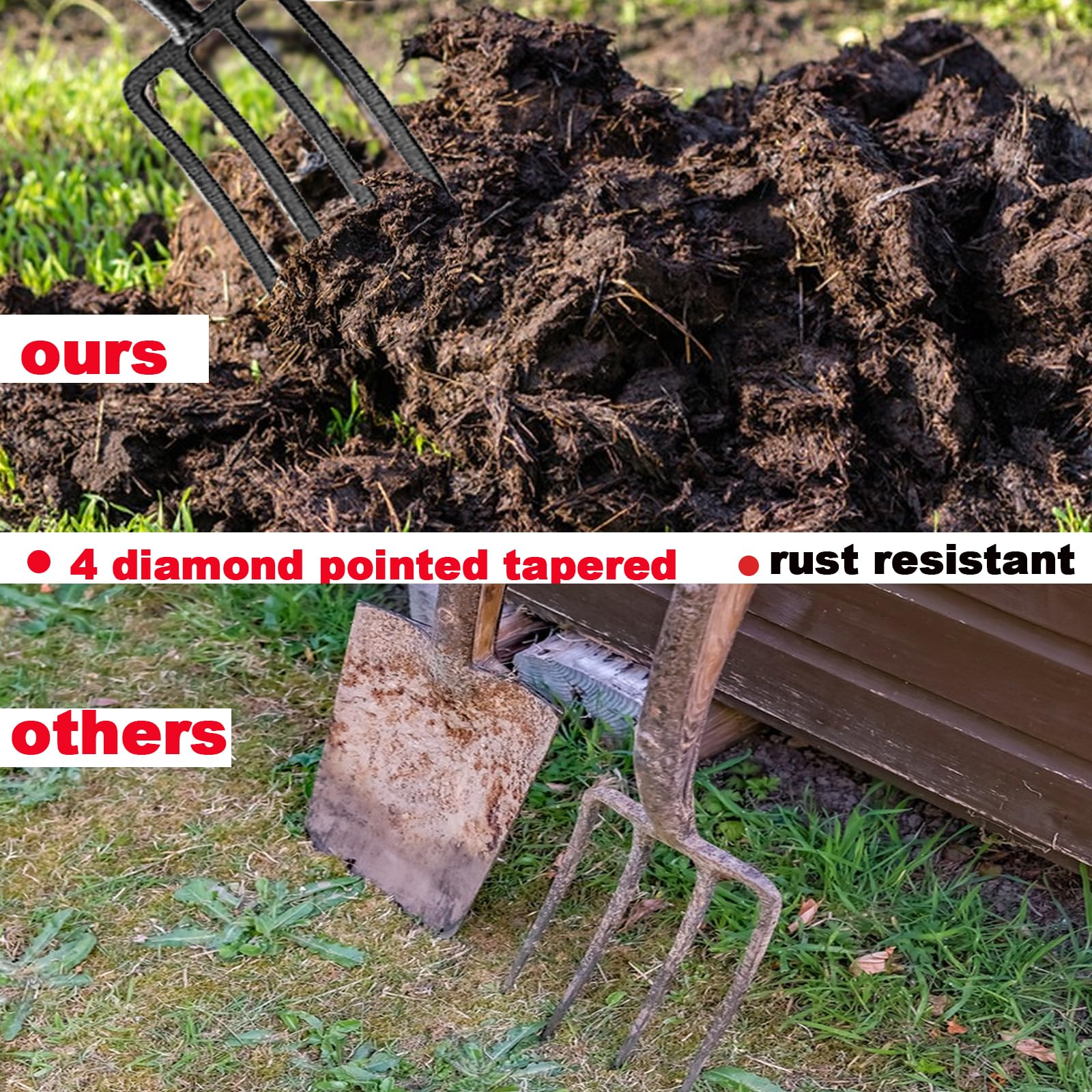 Mujocooker reinforced steel collar joining tines to shaft for long-lasting strength