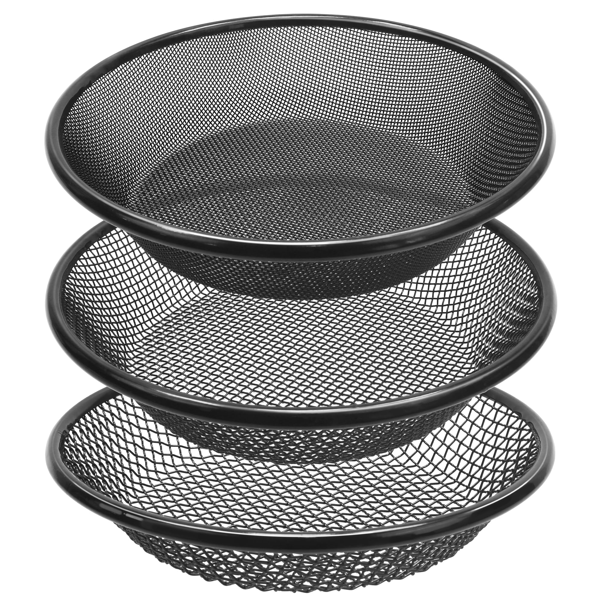 Mulctun front view of three sifters showing fit and durable frame for efficient sifting