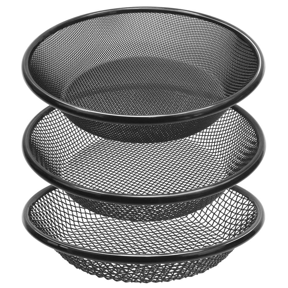 Mulctun front view of three sifters showing fit and durable frame for efficient sifting
