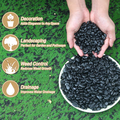 Mulctun stones in planter creating neat top-dressing and improved look