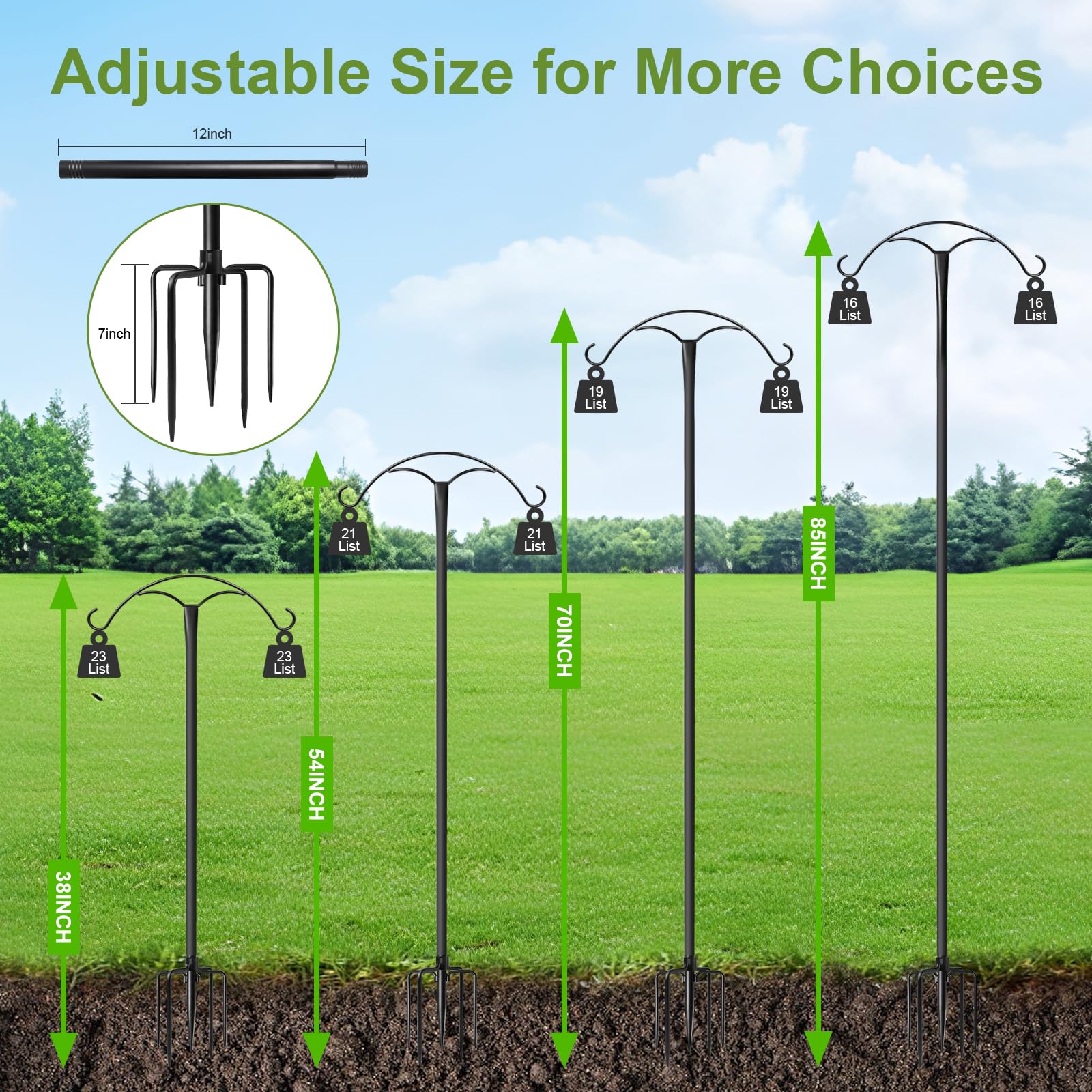 MuliVid close-up five-prong base anchored in soil for superior stability