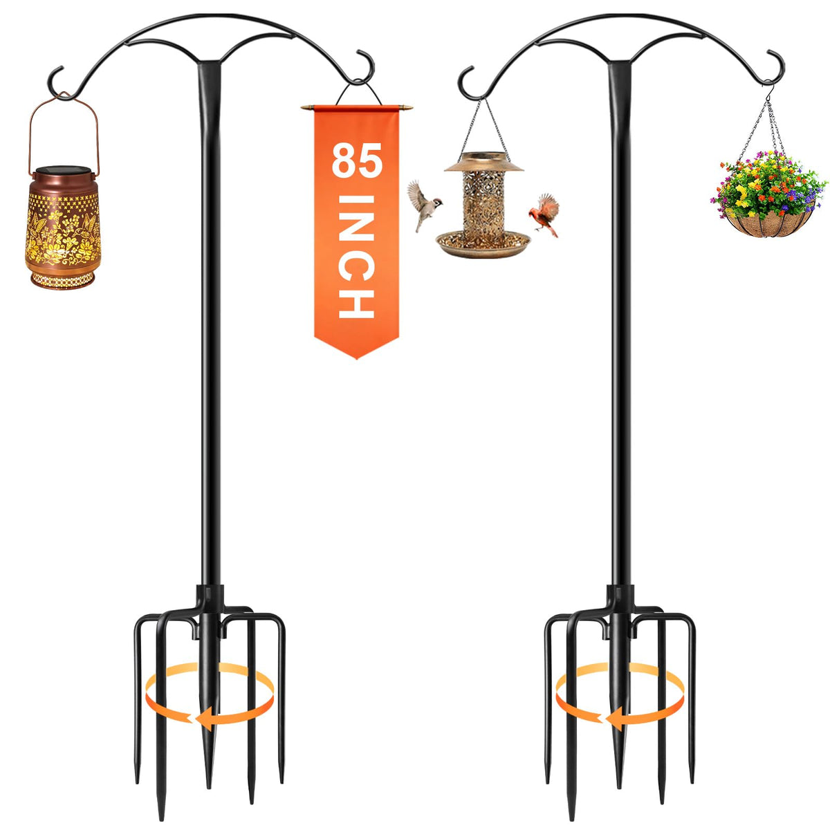 MuliVid full-height shepherds hook showing stable stance and elegant black finish