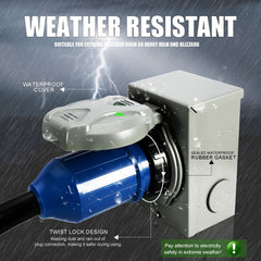 MULMART NEMA 14-50P plug close-up showing durable construction and secure grip