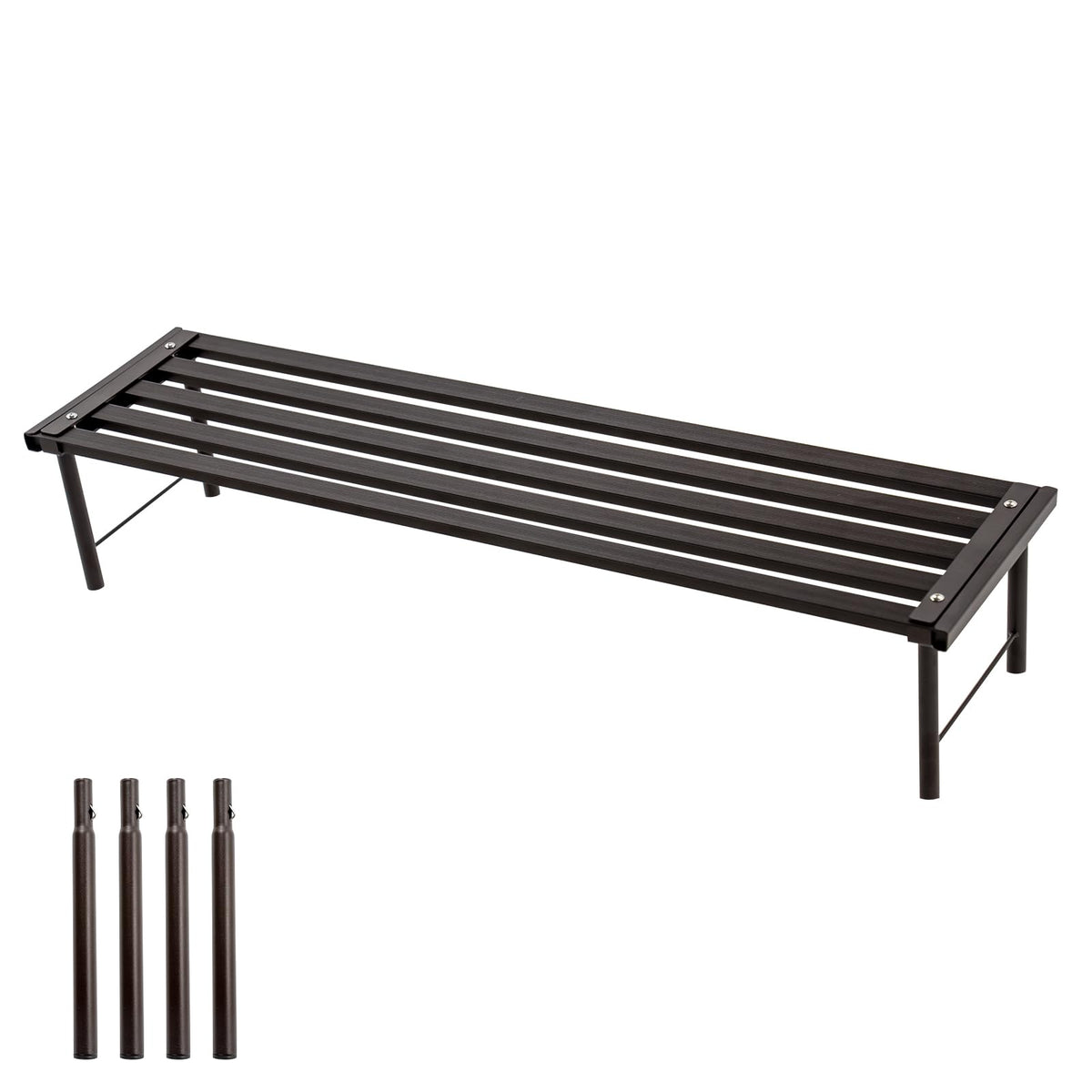 MultirackX front view of ebony stand showing sleek modern design and durable finish