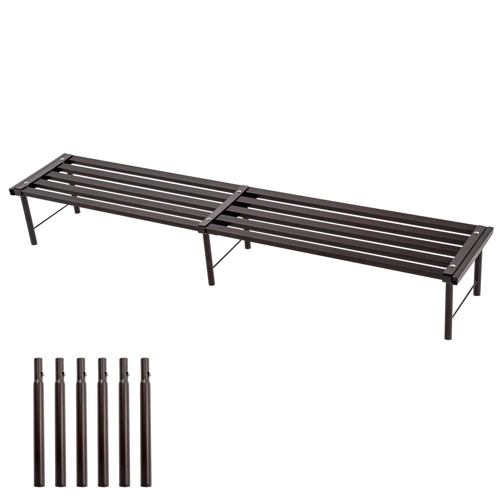 MultirackX front view of ebony plant stand showing sleek modern display and space saving