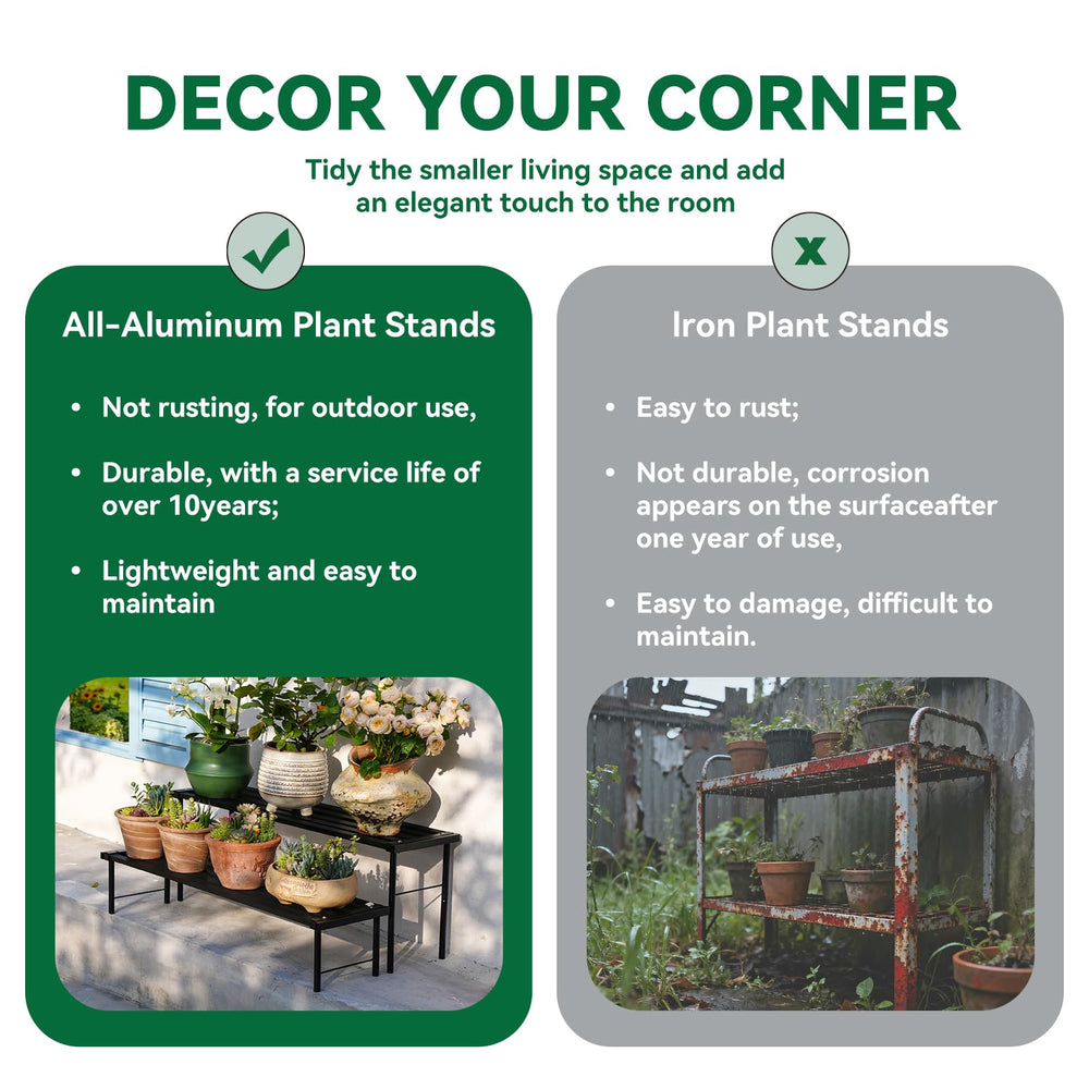 MultirackX on patio holding planters to showcase weather-resistant use