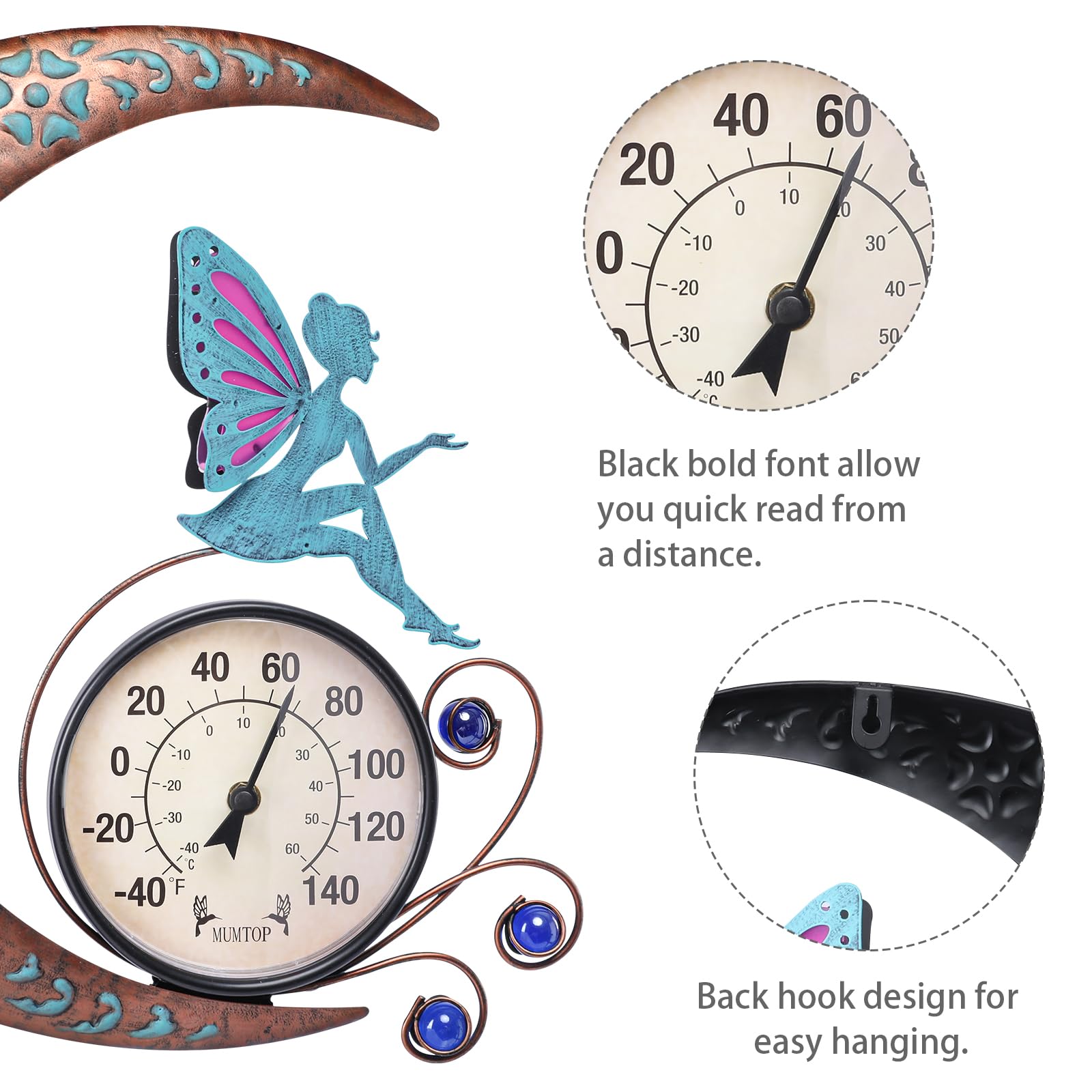 MUMTOP close-up acrylic dial showing weatherproof clarity benefit