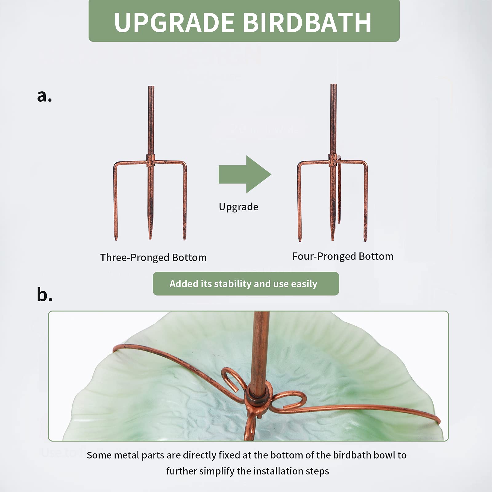 MUMTOP bird bath with birds using it demonstrating attraction and natural activity
