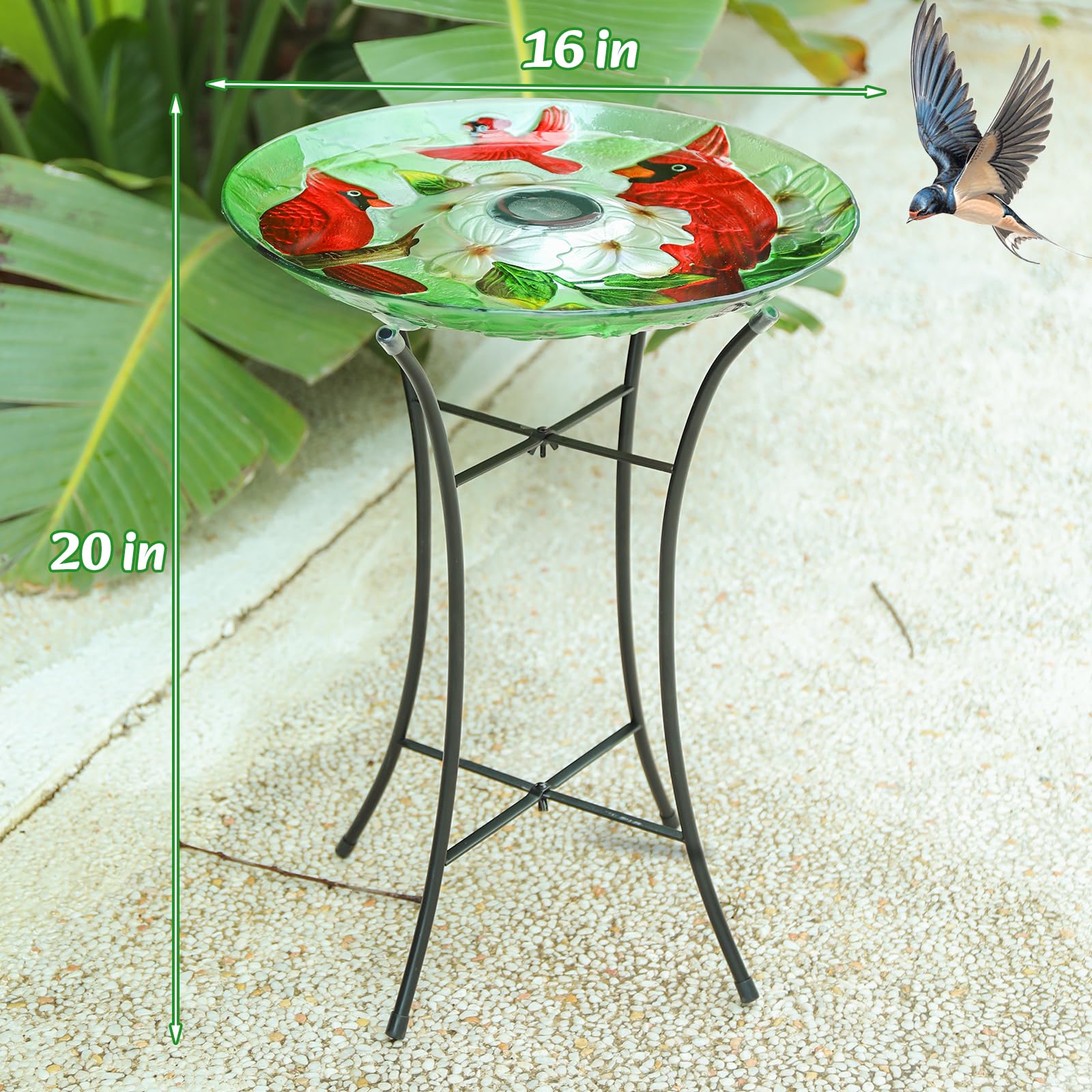 MUMTOP birdbath placed in garden near shrubs attracting birds and enhancing landscape