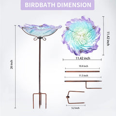 MUMTOP bird bath placed in garden offering bird-friendly water source