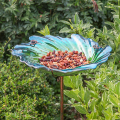MUMTOP bird bath placed in garden attracting birds and beautifying yard