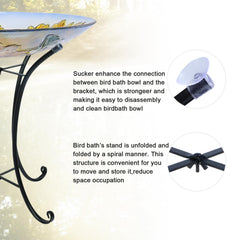 MUMTOP birdbath placed in garden attracting birds for lively yard benefit