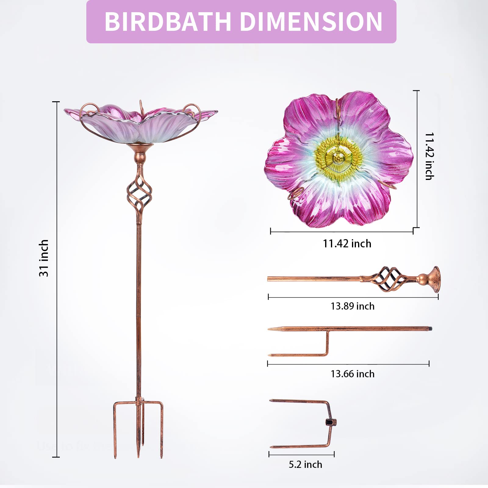 MUMTOP birdbath in use with small birds attracted to water