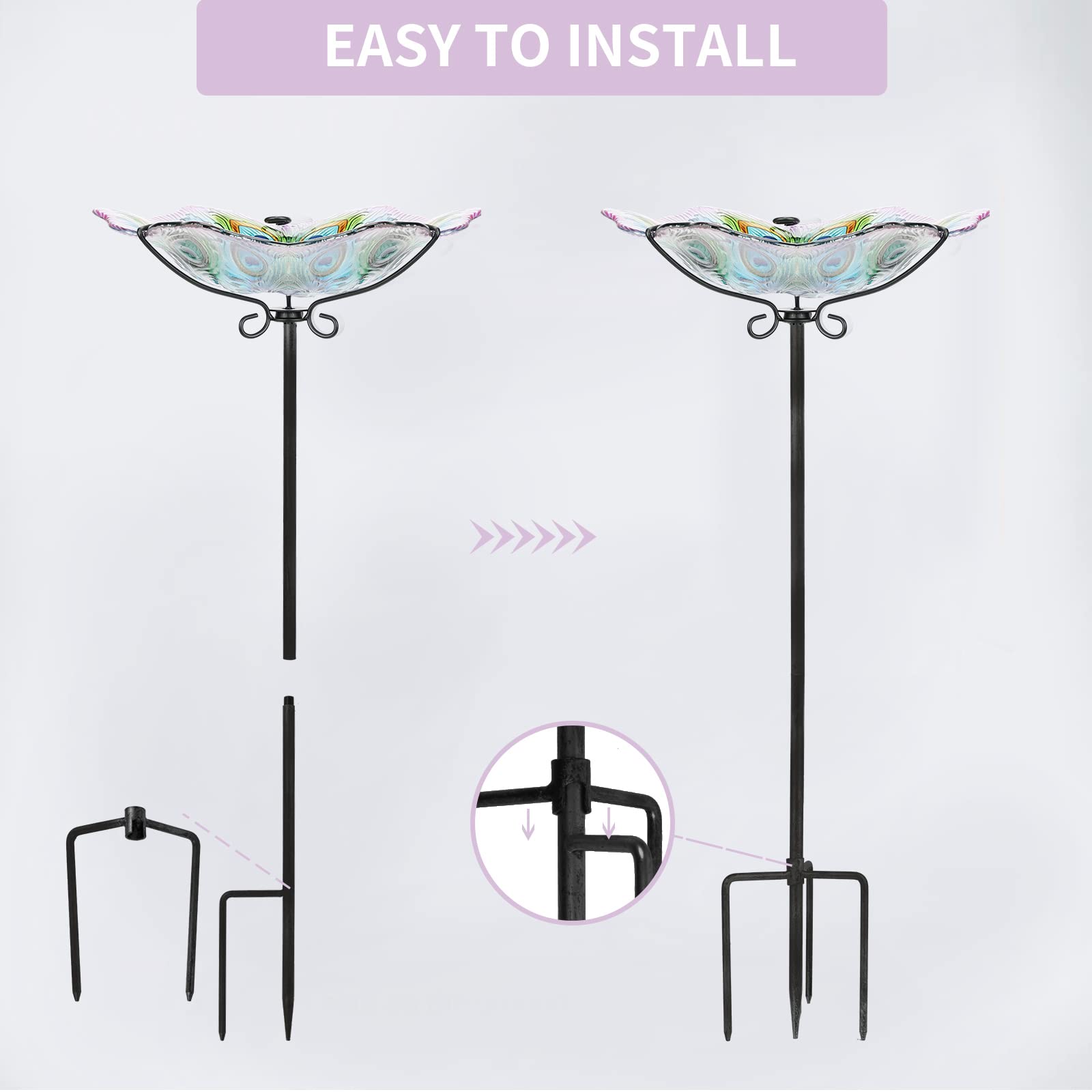 MUMTOP birdbath with a small songbird showing wildlife attraction and viewing enjoyment