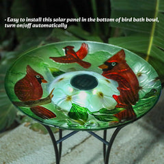 MUMTOP close-up of red cardinal glass pattern highlighting decorative detail and attraction