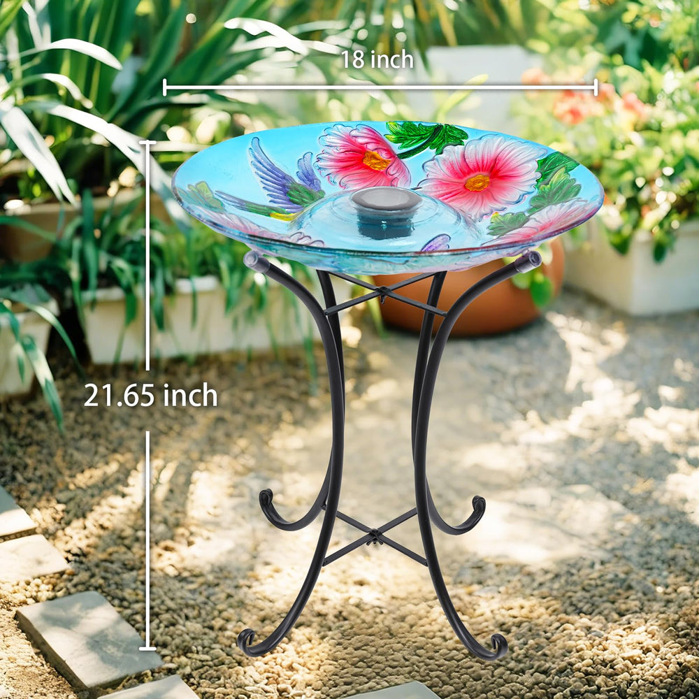 MUMTOP close-up of hummingbird pattern on glass bowl highlighting decorative detail
