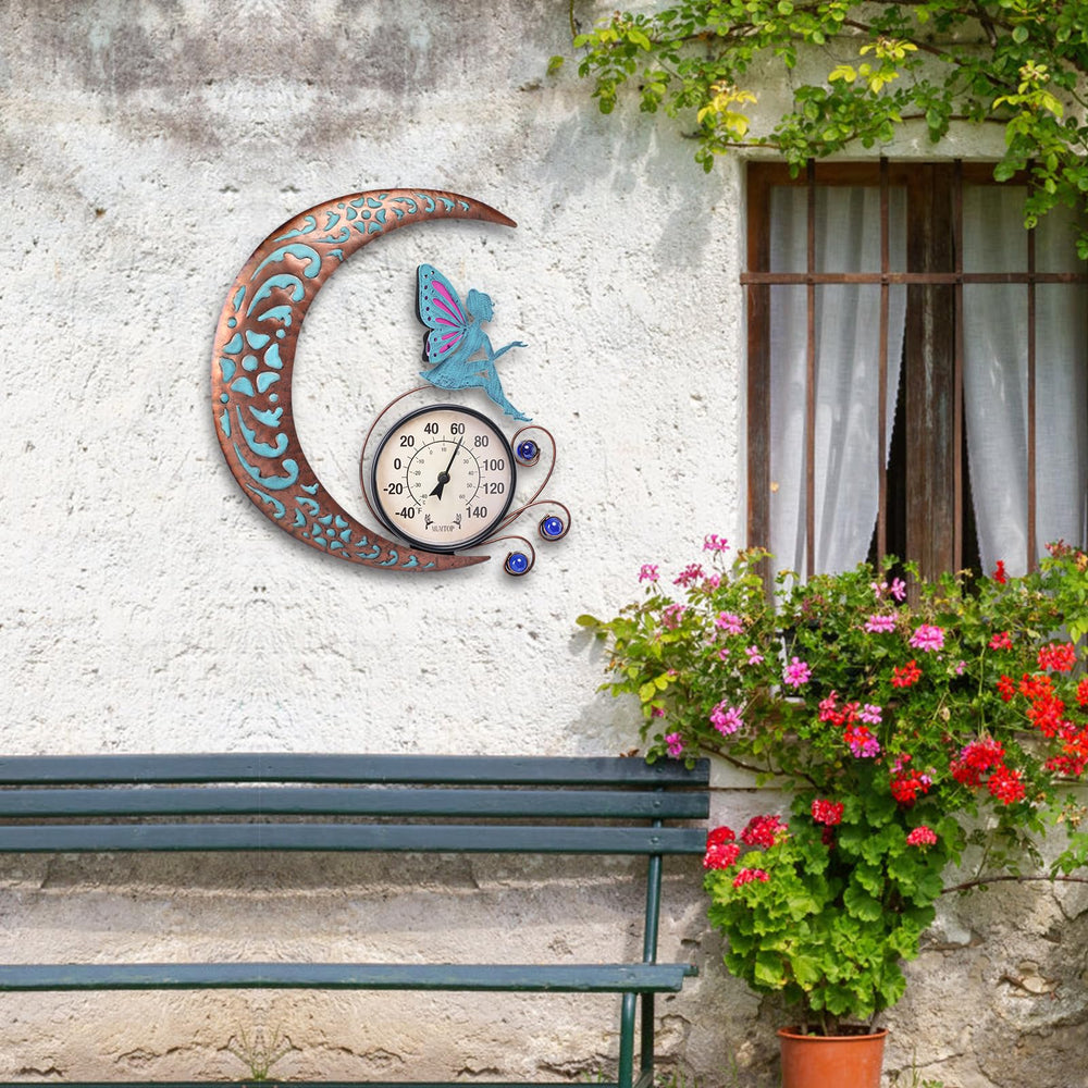 MUMTOP in garden setting decorative weather gauge enhances landscaping
