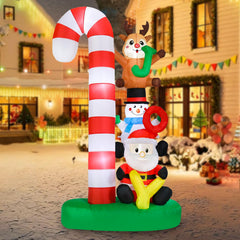 MUMTOP front view of candy cane scene creating festive curb appeal