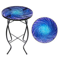MUMTOP front view mosaic side table showing compact stylish design benefit