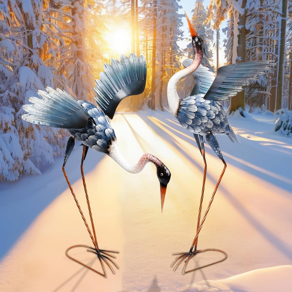 MUMTOP herons by a pool creating elegant landscape accent and charm