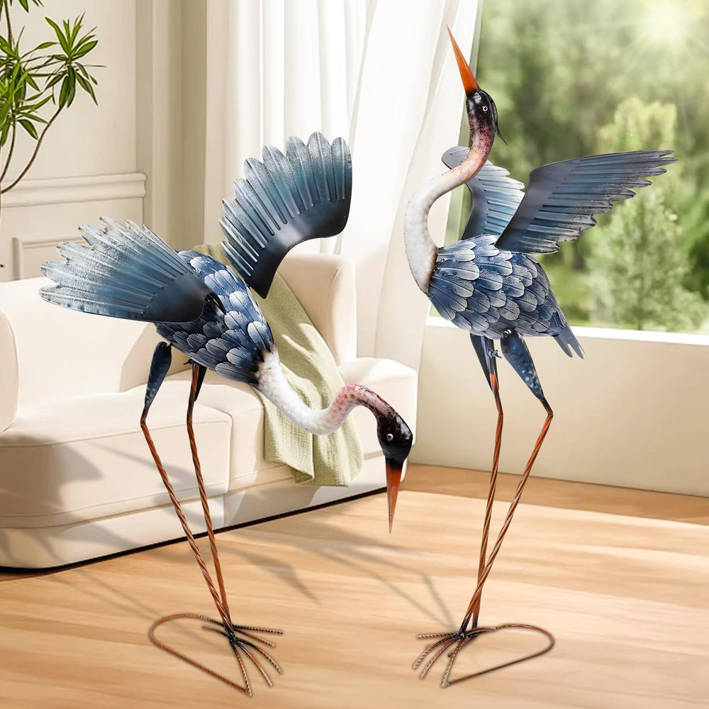 MUMTOP standing heron with wings spread adding dramatic yard presence