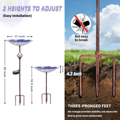 MUMTOP metal stake inserted in soil showing stable tripod base for windy conditions