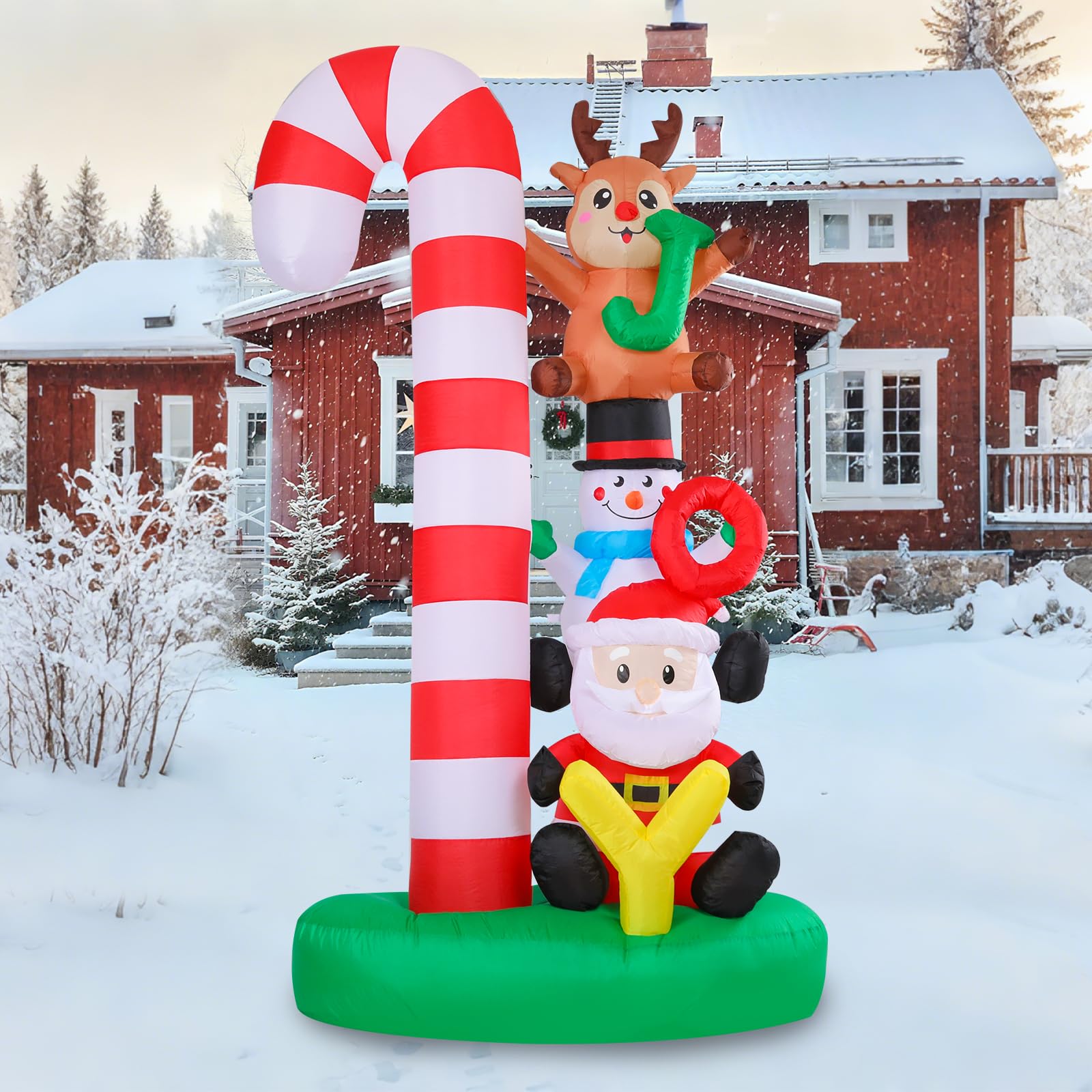 MUMTOP lifestyle shot of front yard display offering instant holiday charm