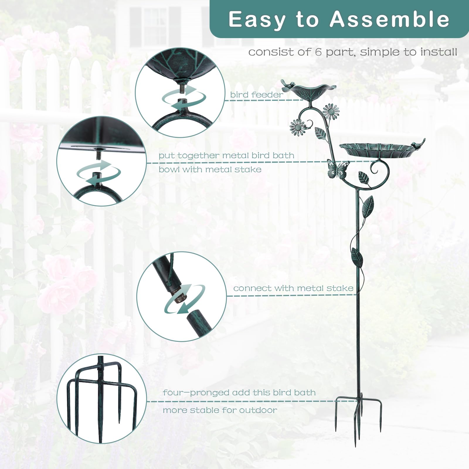 MUMTOP station in a garden setting attracting birds and enhancing outdoor decor benefit