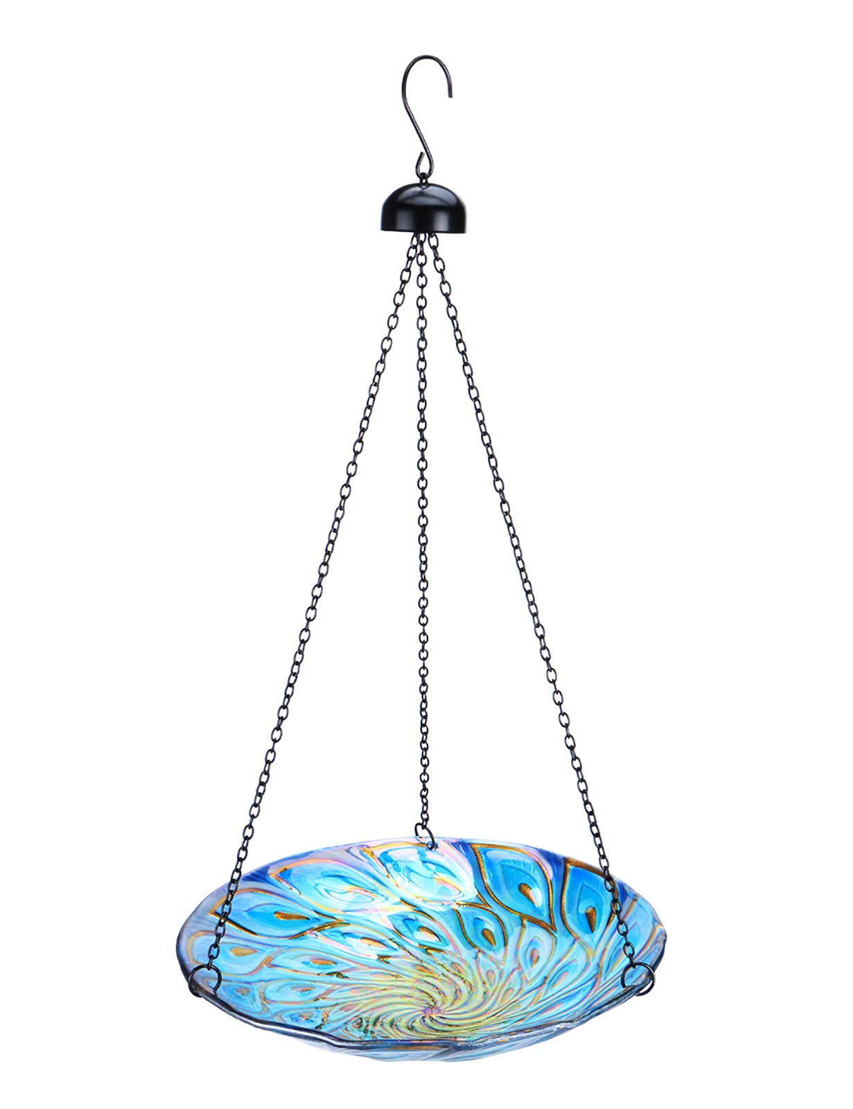 MUMTOP front view showing vivid peacock pattern and shallow bowl benefit