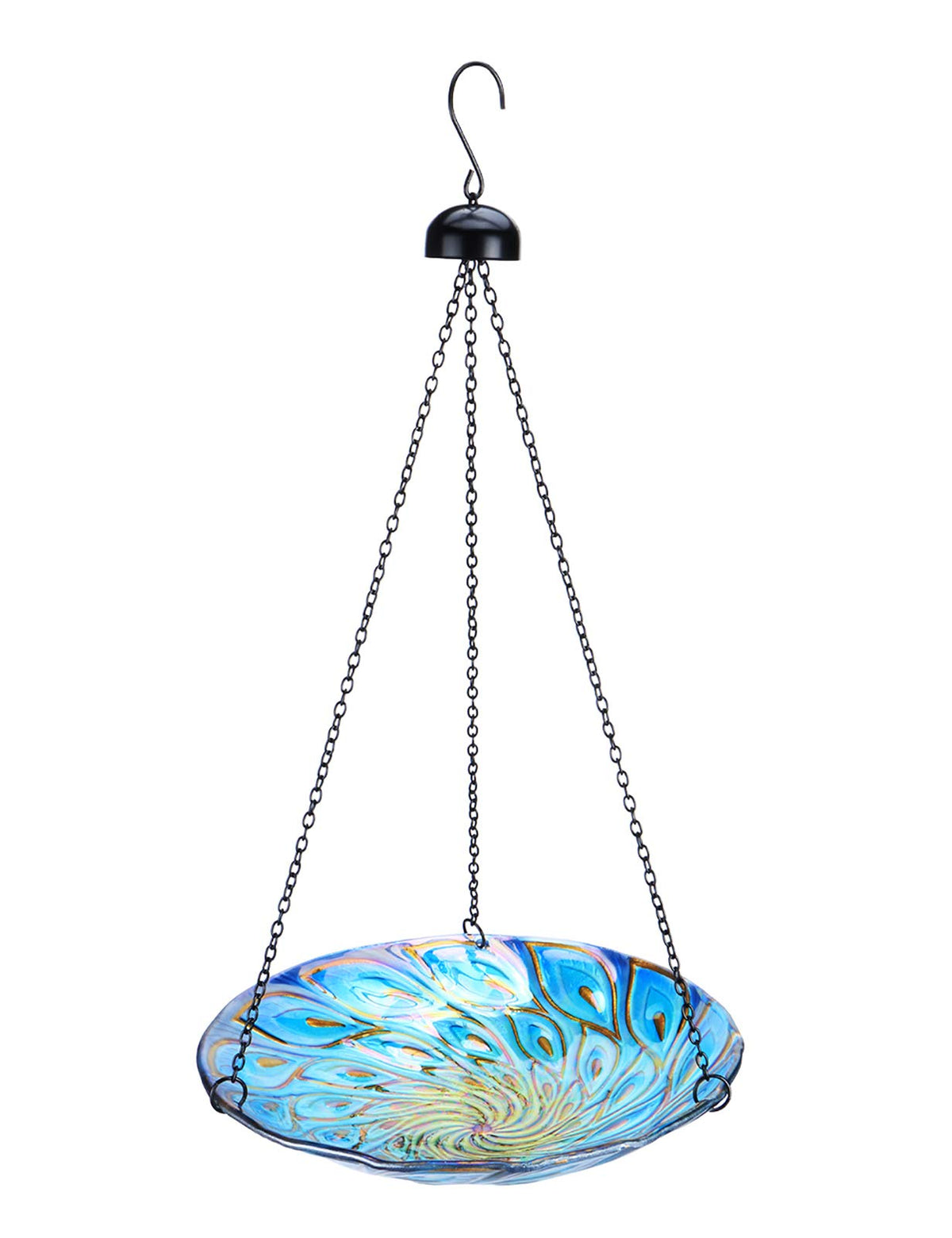 MUMTOP front view showing vivid peacock pattern and shallow bowl benefit