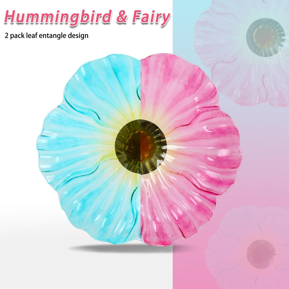 MUMTOP pink hummingbird bowl focusing on bright color to draw small birds