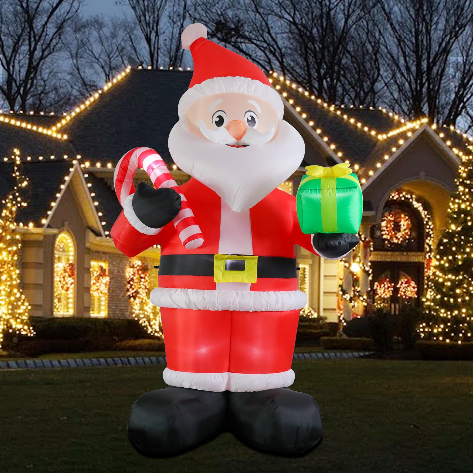 MUMTOP Santa front view showing tall festive yard impact