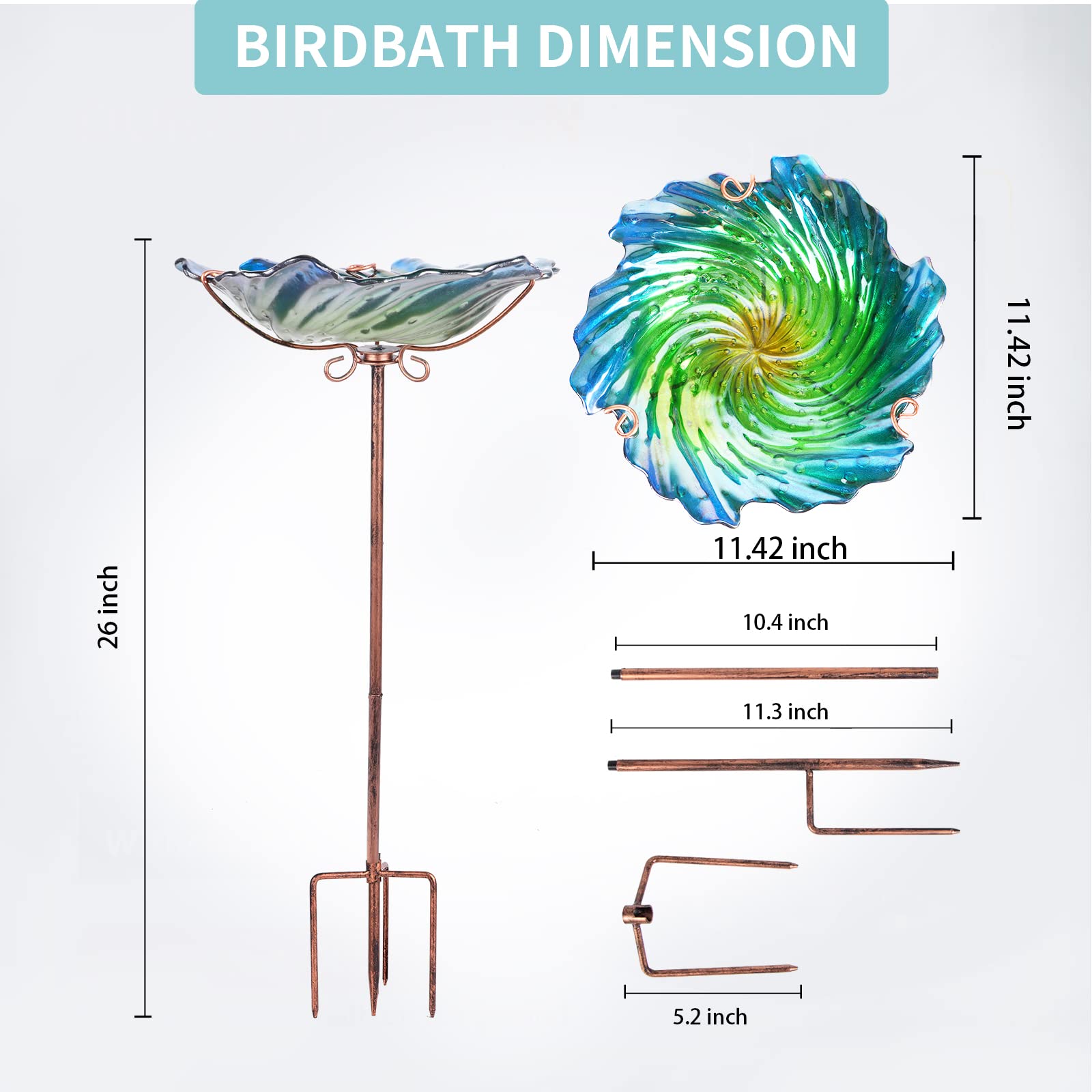 MUMTOP stainless metal stake and four-pronged base showing stability benefit