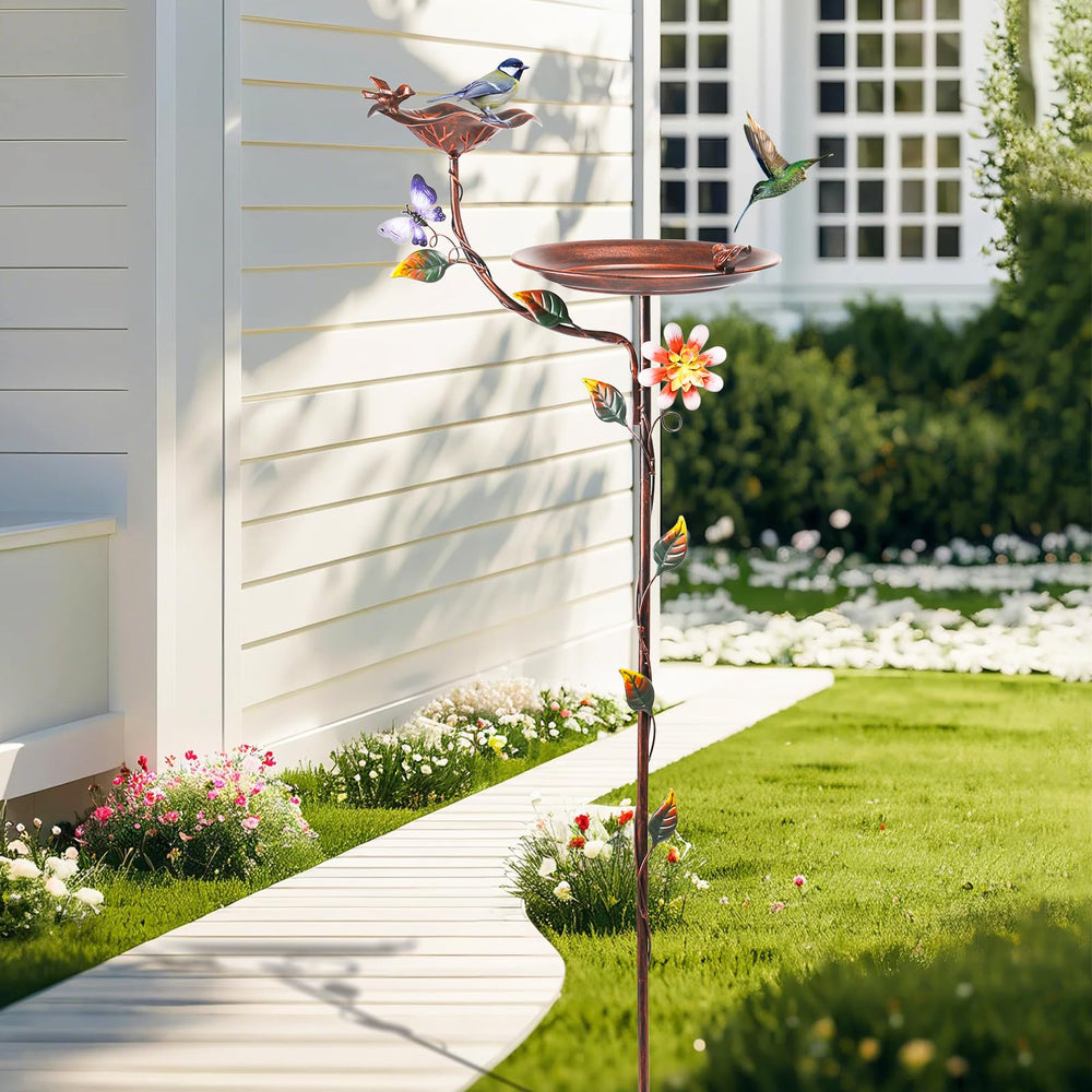 MUMTOP decorative leaf stake detail showing sturdy design and garden style benefit