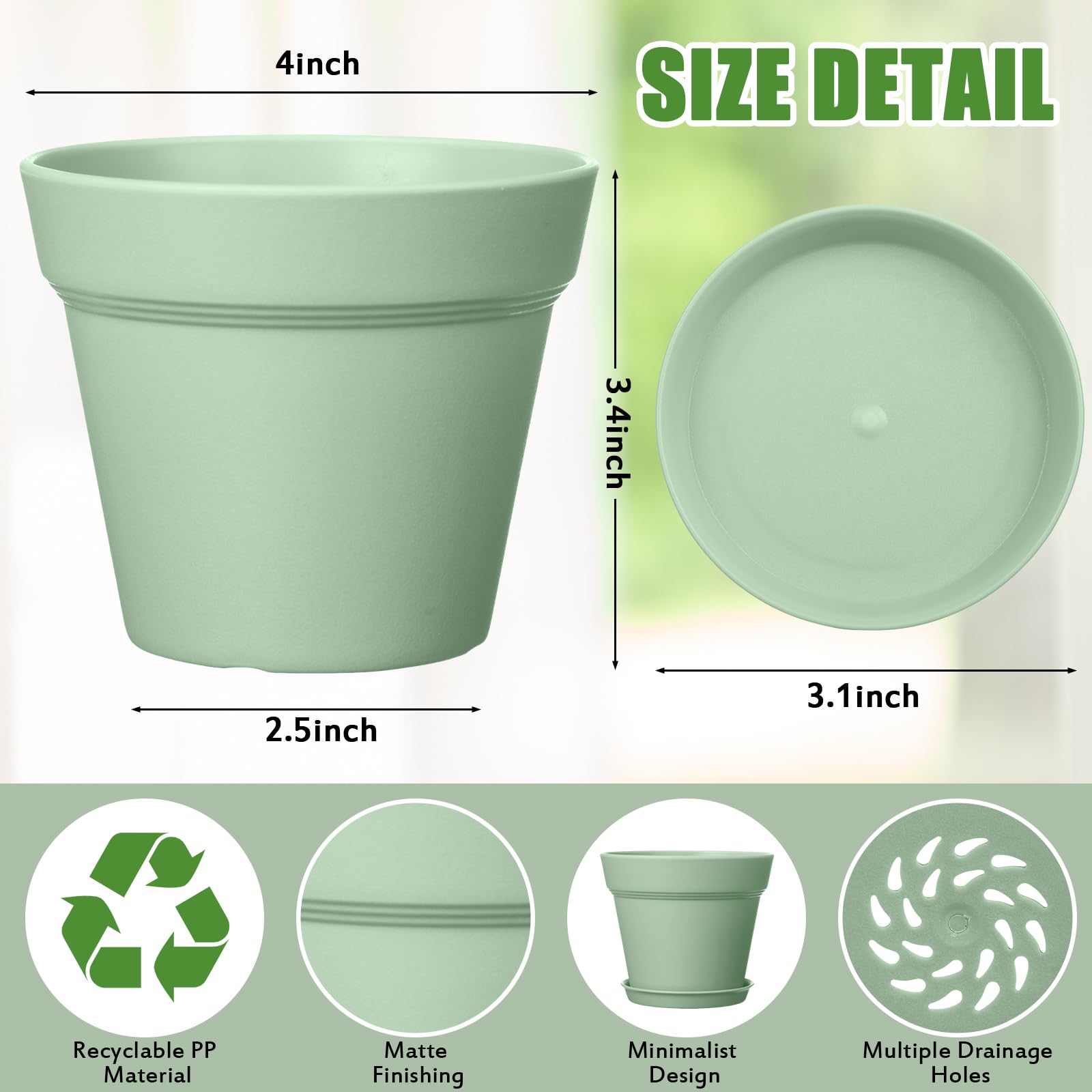 Mumufy close-up of drainage hole in pot base, improves soil aeration and prevents overwatering