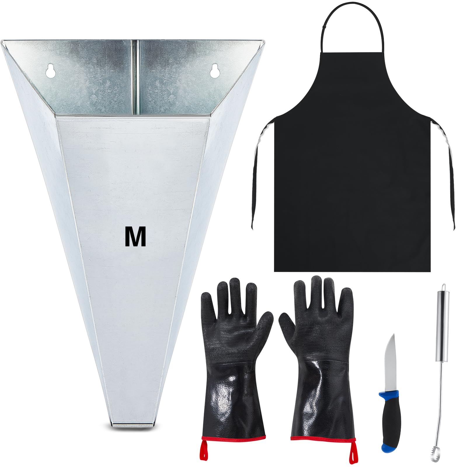 Mumufy galvanized restraint cone front view showing stable base and capacity for safe processing