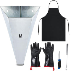 Mumufy galvanized restraint cone front view showing stable base and capacity for safe processing