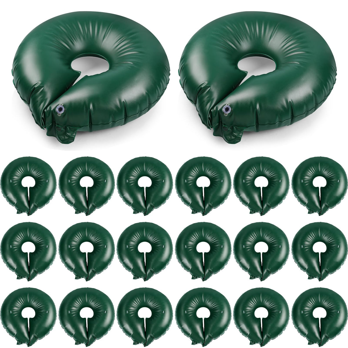 Mumufy front view of 20 pack watering rings showing quantity and benefit