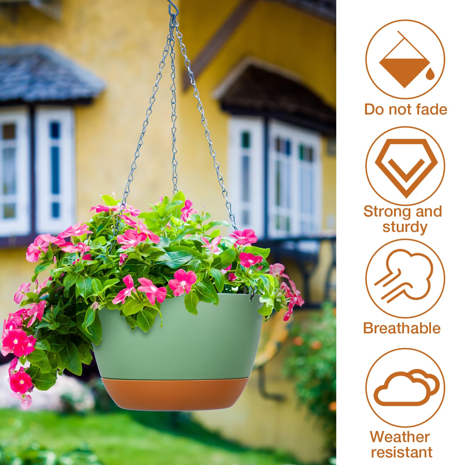 Mumufy hanging planters in use on balcony growing herbs and saving floor space