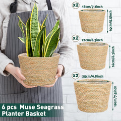 Mumufy large basket top view displaying roomy diameter that hides nursery pots